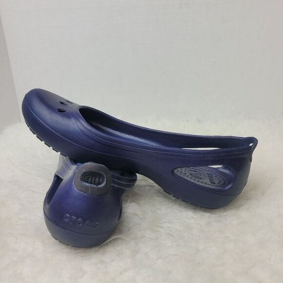 Crocs  Kadee Womens Slip on Navy Blue Casual Ballet Flats Shoes Size 7 - Picture 8 of 8